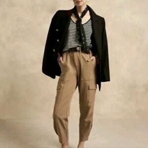 Banana Republic Factory Rust Belted Twill Cropped Cargo Pants Size 16